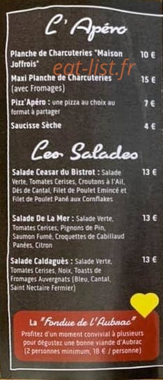 Le Bistrot de la Fontaine — carte page 2