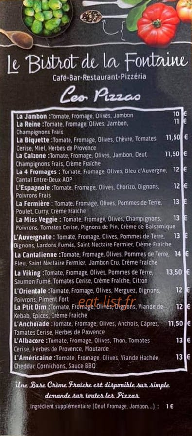 Le Bistrot de la Fontaine — carte page 5