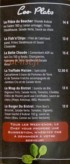 Le Bistrot de la Fontaine — carte page 3