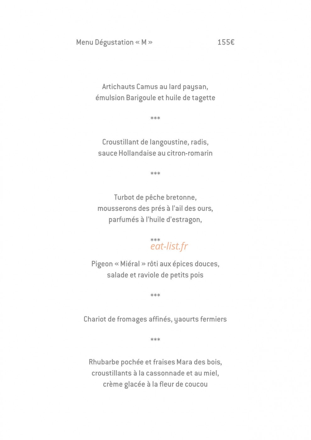 Restaurant Serge Vieira — carte page 2