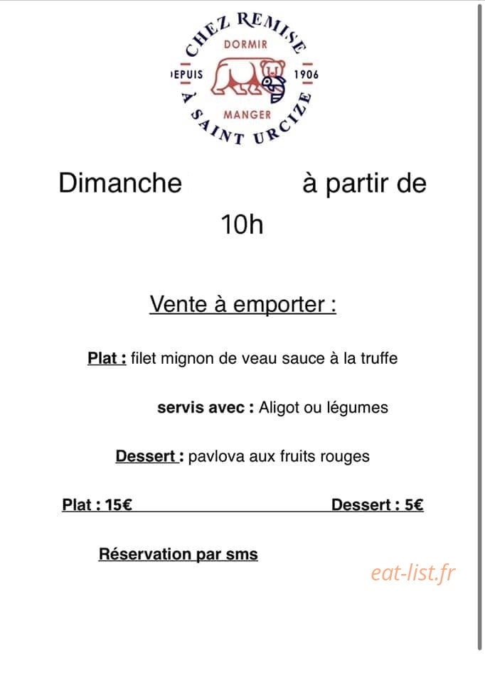 Chez Remise — carte page 1