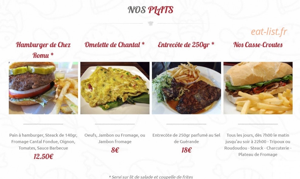 Chez Romu — carte page 3