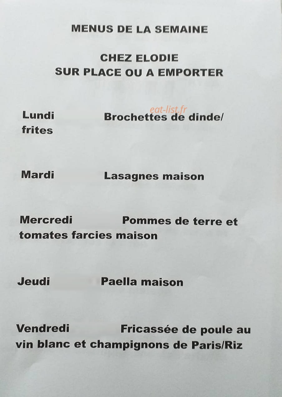 Le black bar chez Élodie — carte page 1