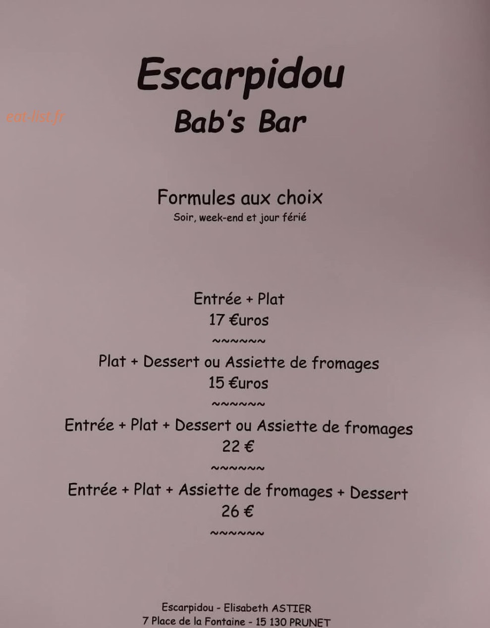 Escarpidou — carte page 2