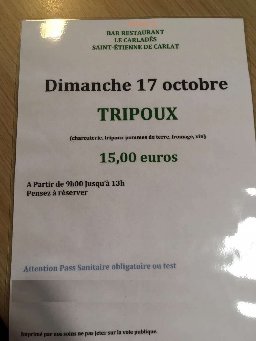 Le Carlades — carte page 1