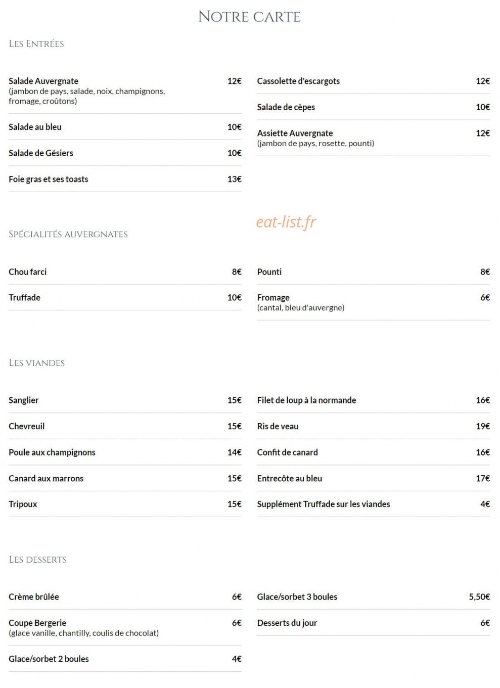 La Bergerie — carte page 1