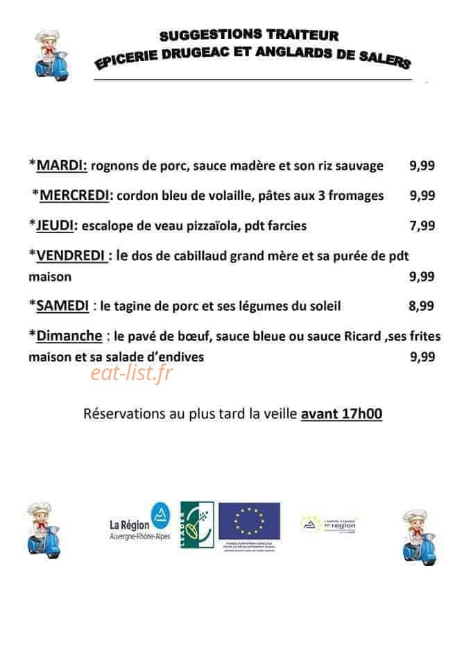 epicerie drugeac — carte page 1