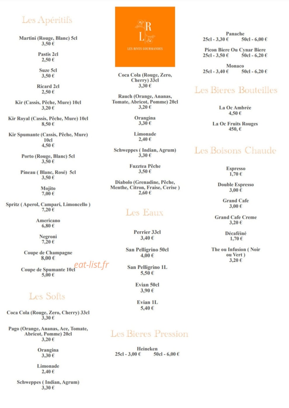 Les Rives gourmandes — carte page 2