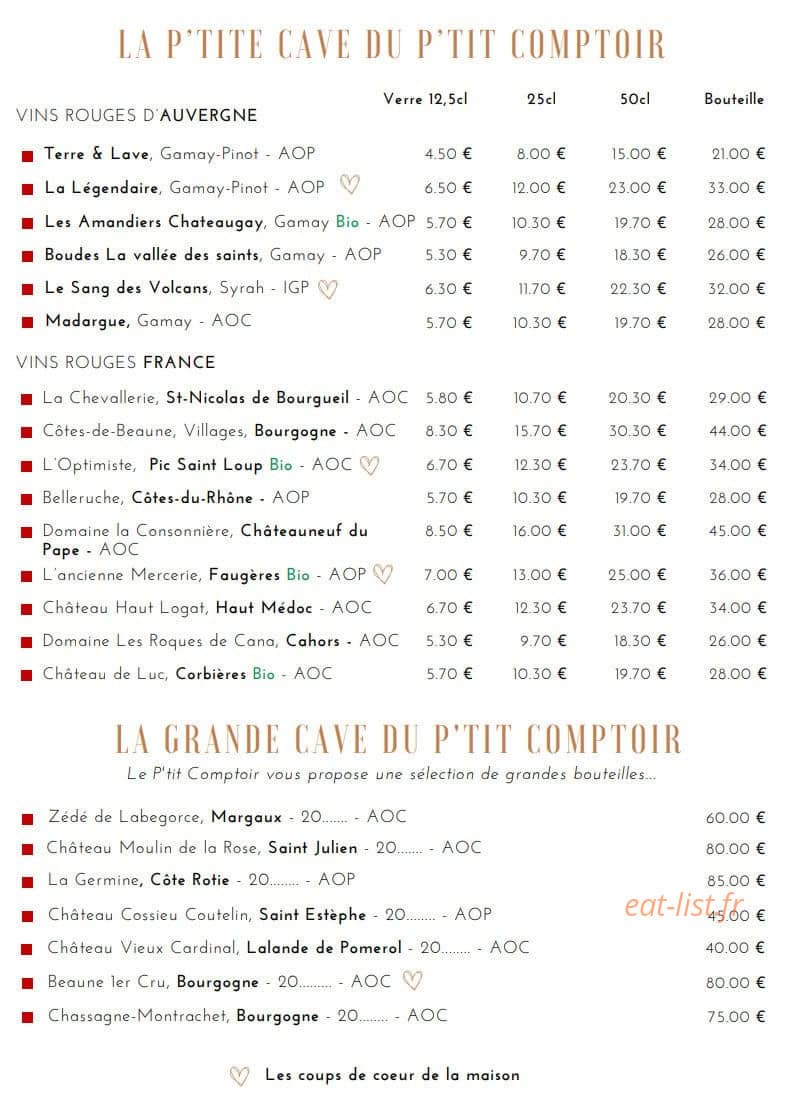 Le P'tit Comptoir — carte page 8