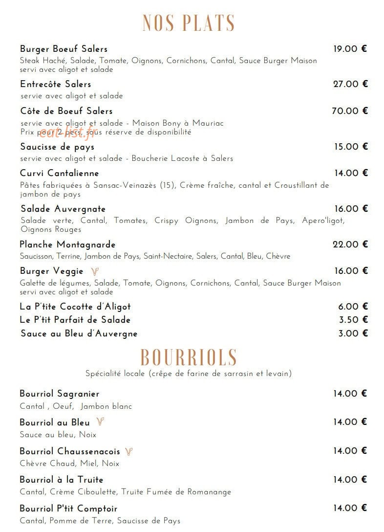 Le P'tit Comptoir — carte page 4