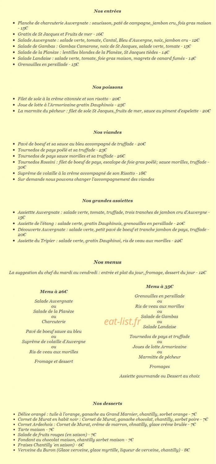 Le Buron des estives — carte page 1