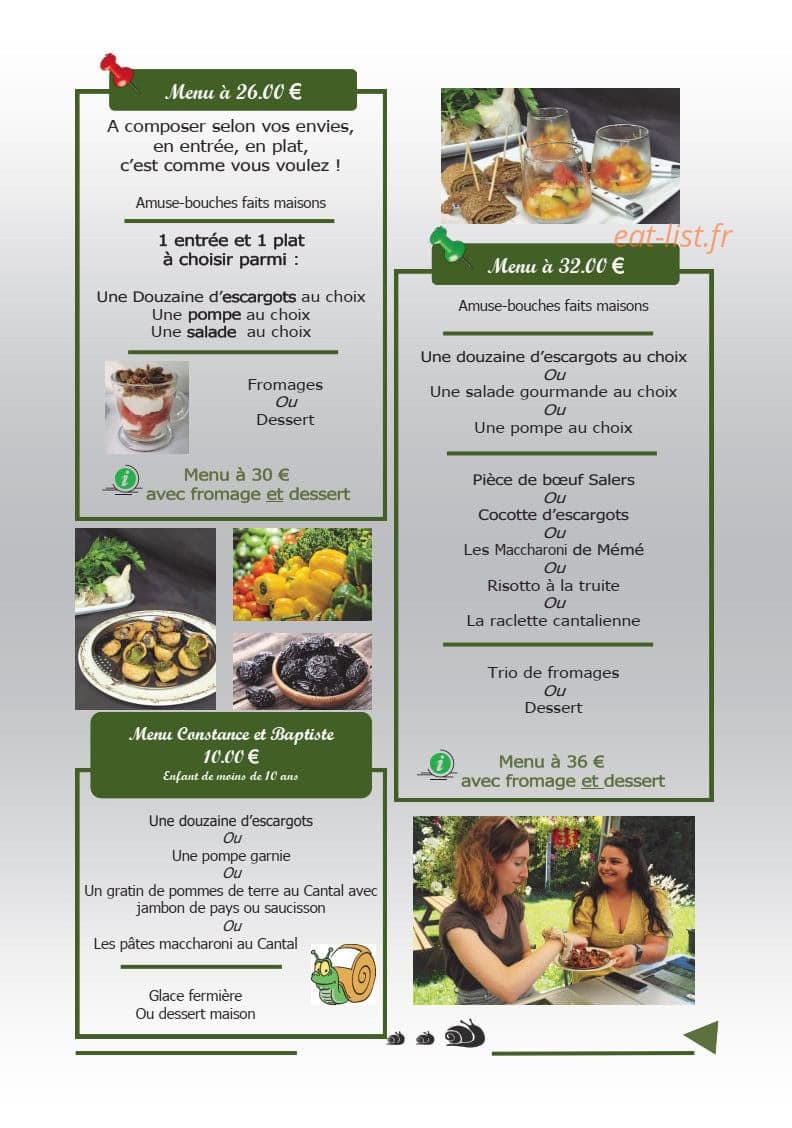 Le Jardin aux Escargots — carte page 3