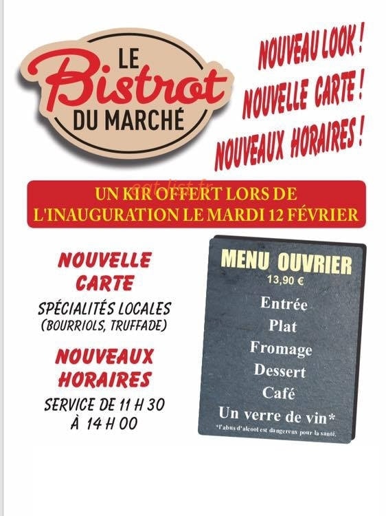 Bistrot du marché Mauriac — carte page 1