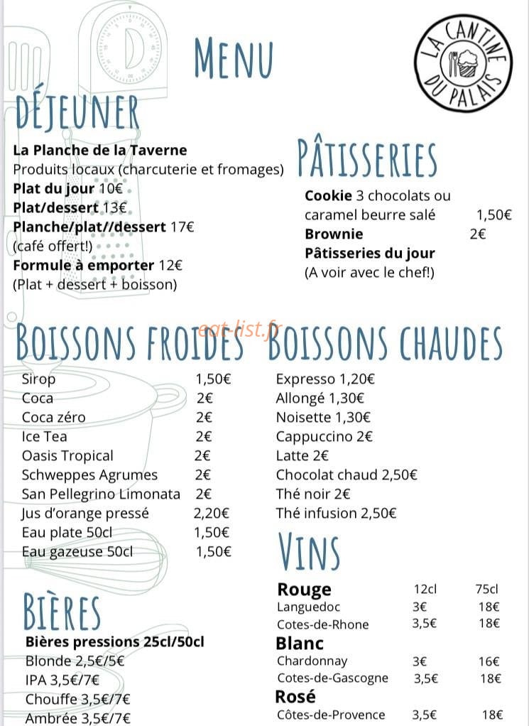 La Cantine du Palais — carte page 2