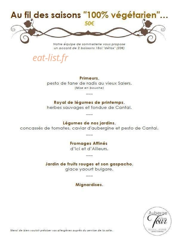 Auberge de la Tour — carte page 3