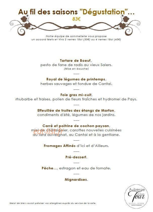 Auberge de la Tour — carte page 5