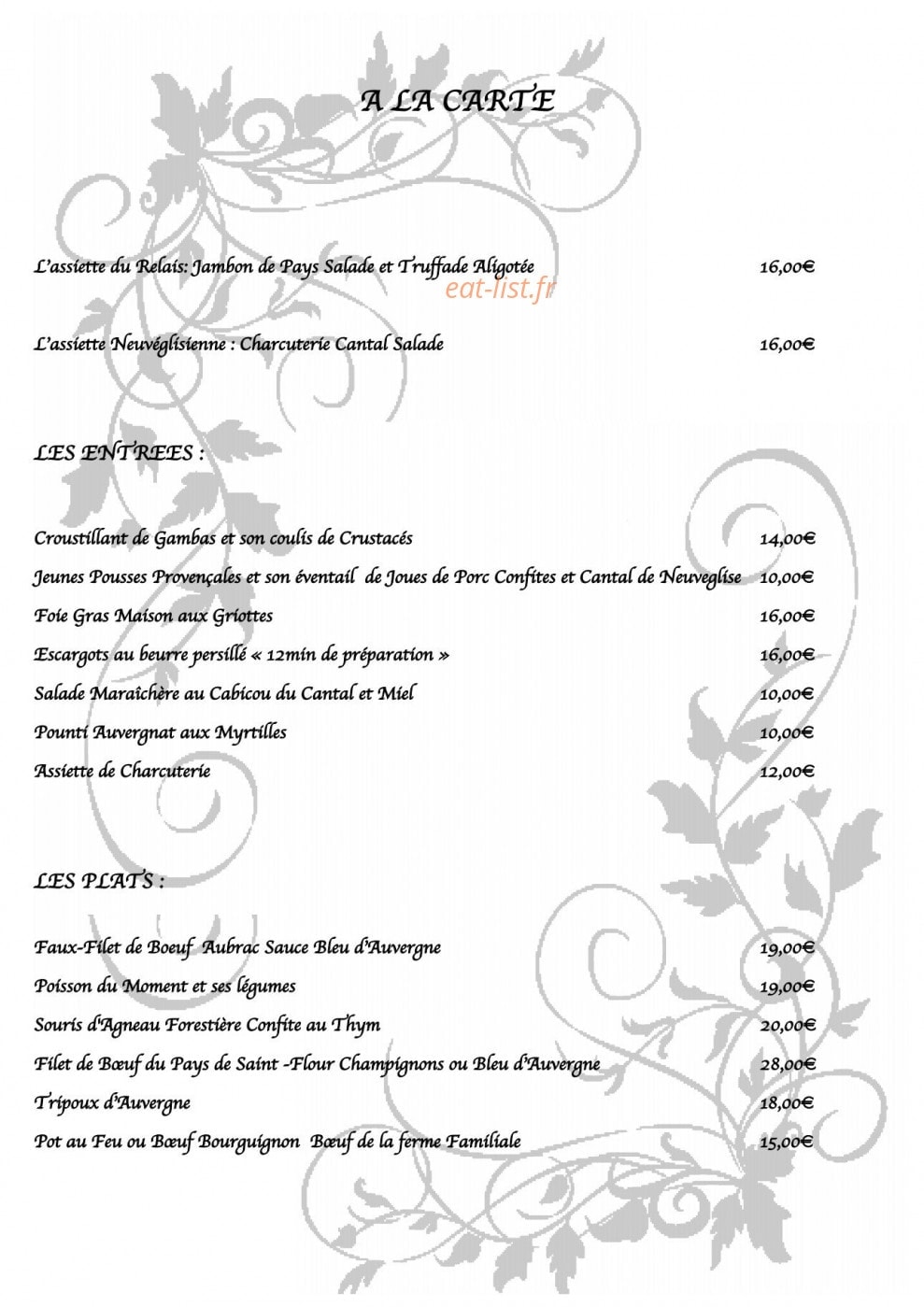 Le Relais De La Poste — carte page 3