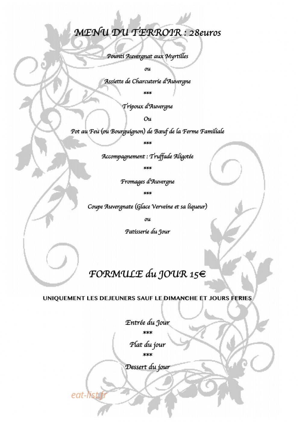 Le Relais De La Poste — carte page 2