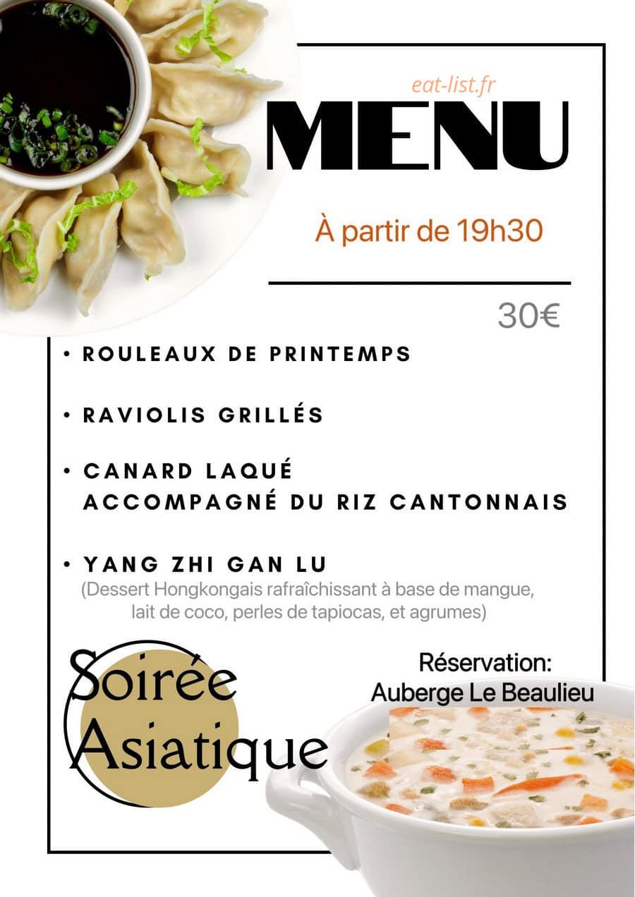 Auberge Le Beaulieu — carte page 1