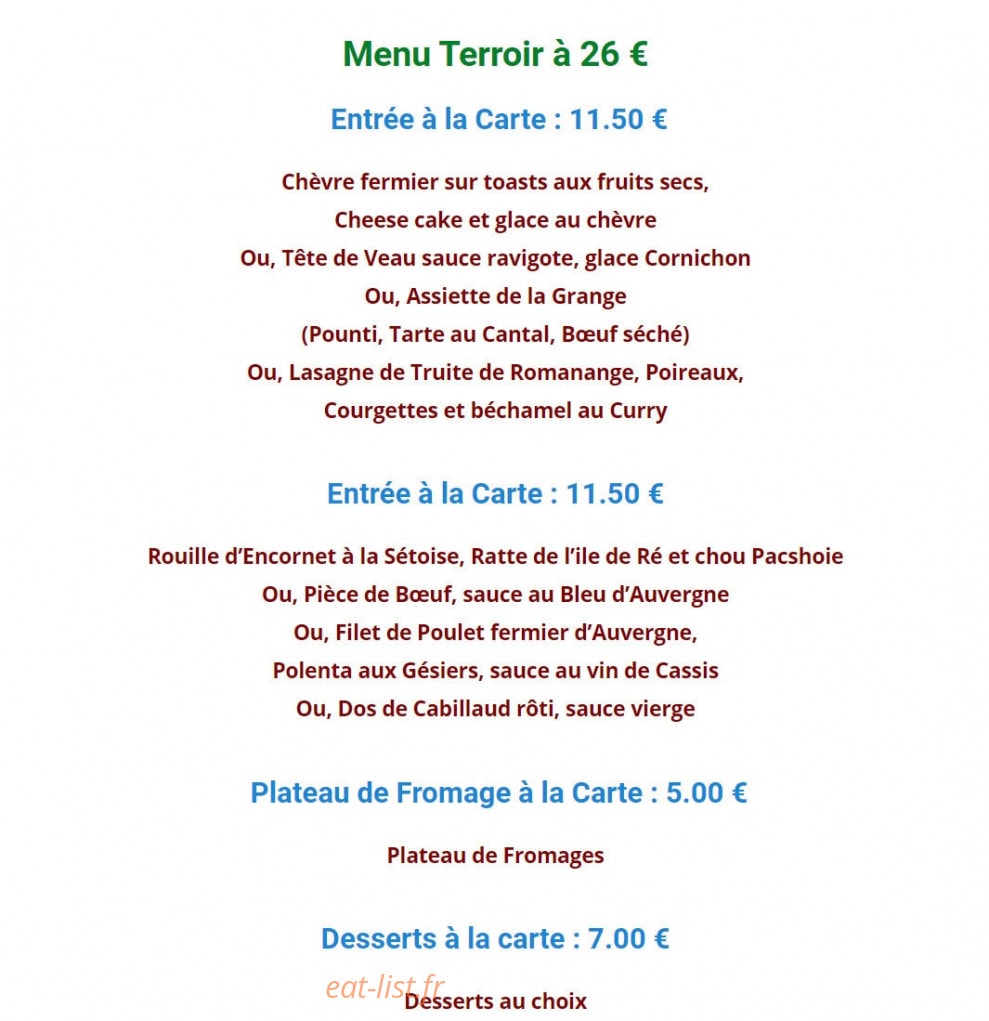 La Grange Aux Fleurs — carte page 3