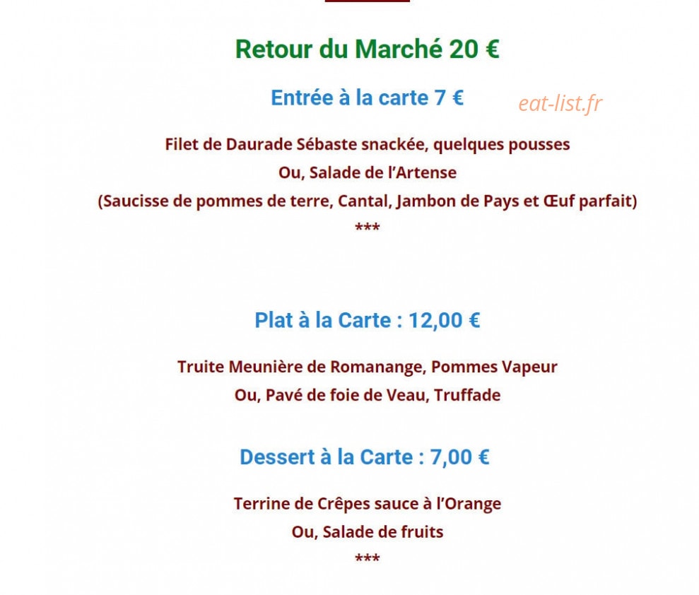 La Grange Aux Fleurs — carte page 2