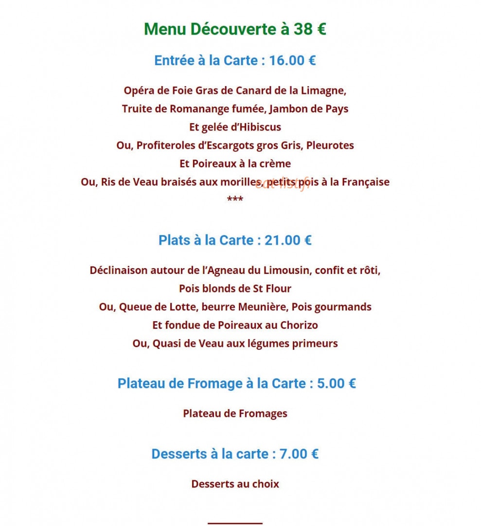 La Grange Aux Fleurs — carte page 4