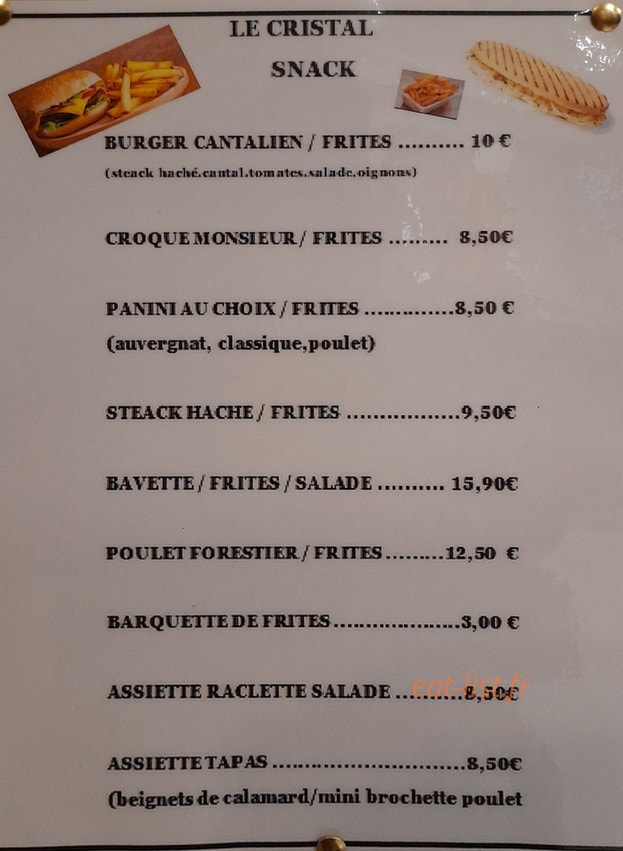 Le Cristal — carte page 1