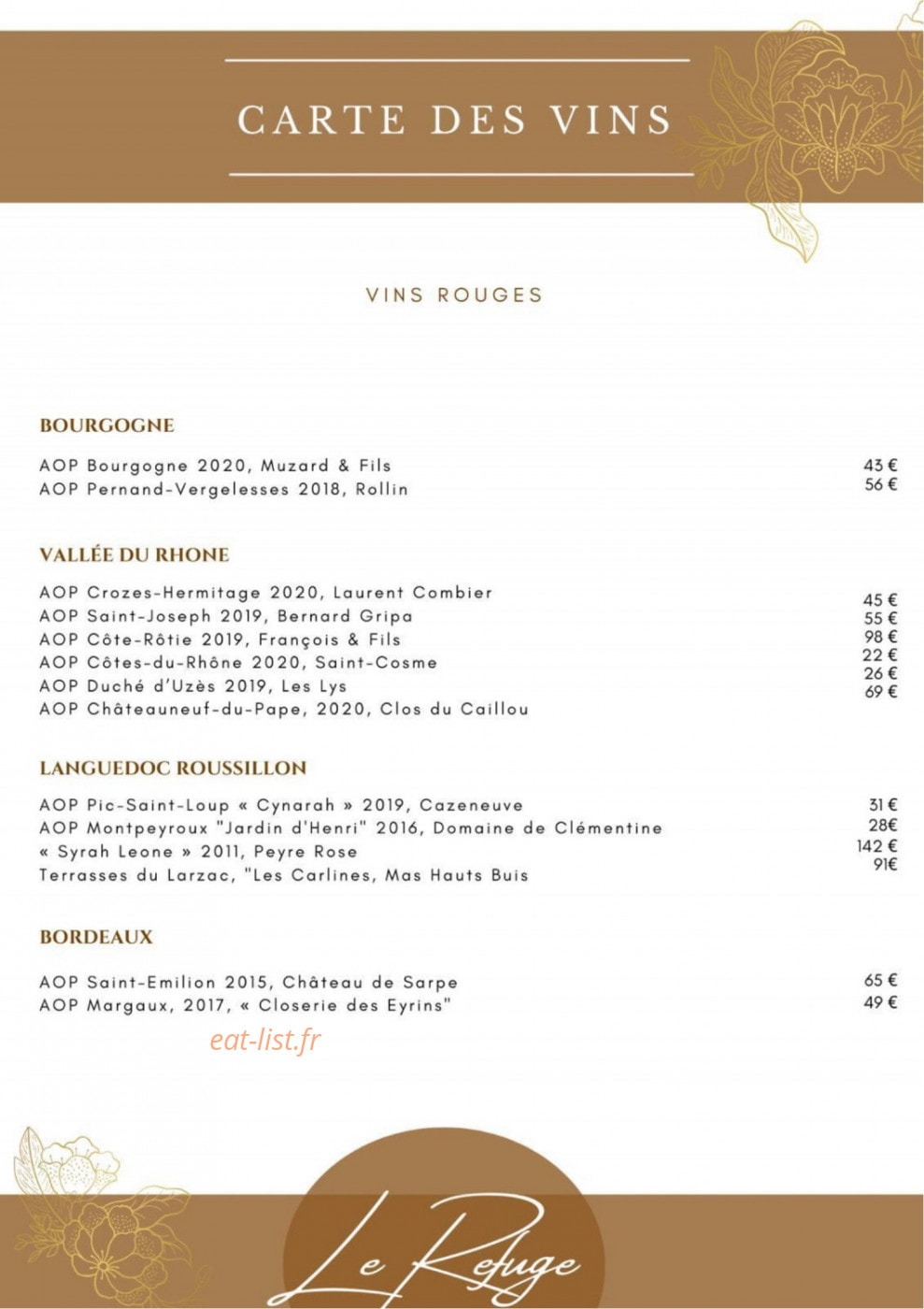 Le Refuge du Lioran — carte page 5