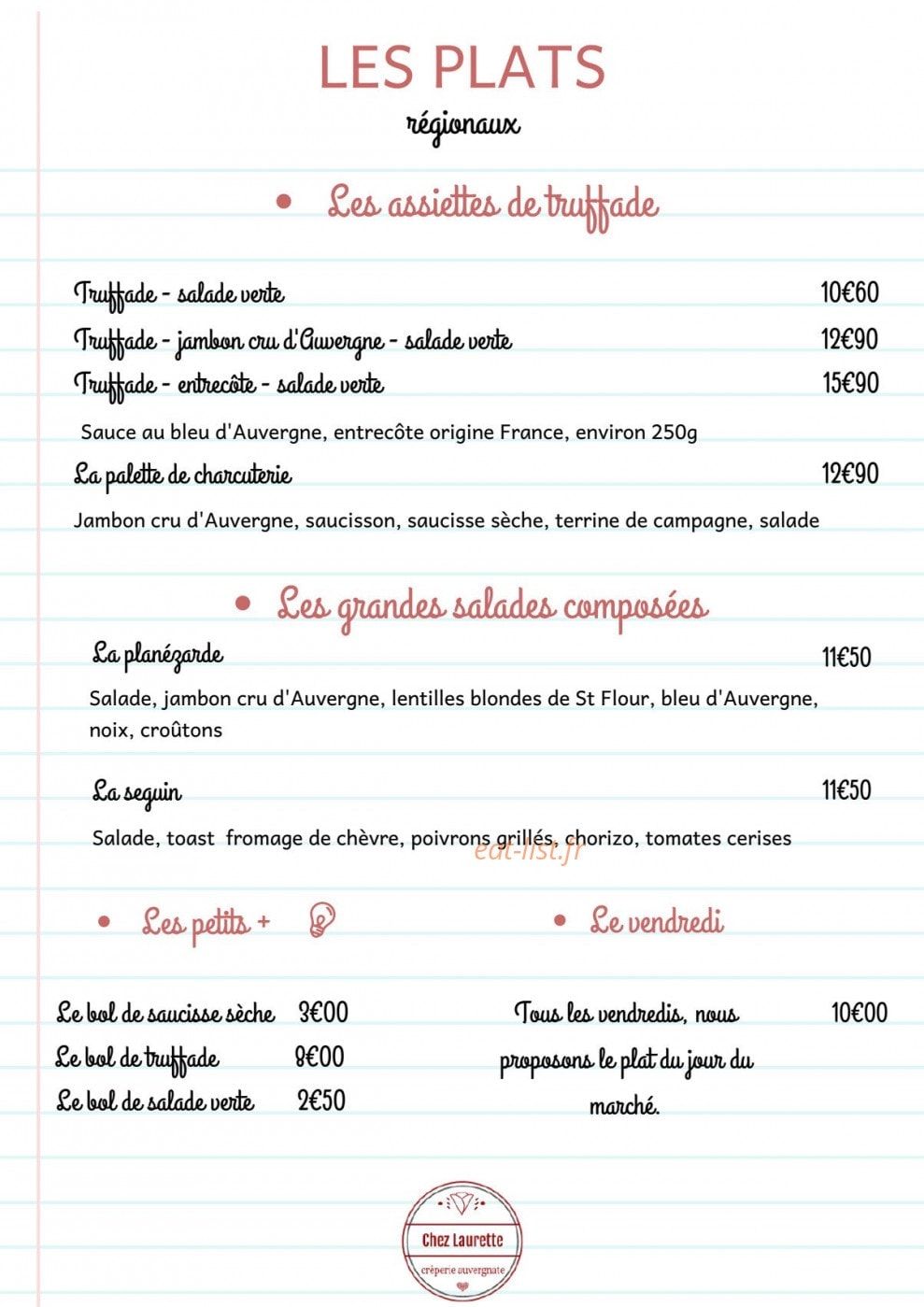 Chez Laurette — carte page 8