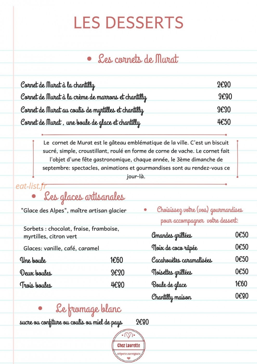 Chez Laurette — carte page 7