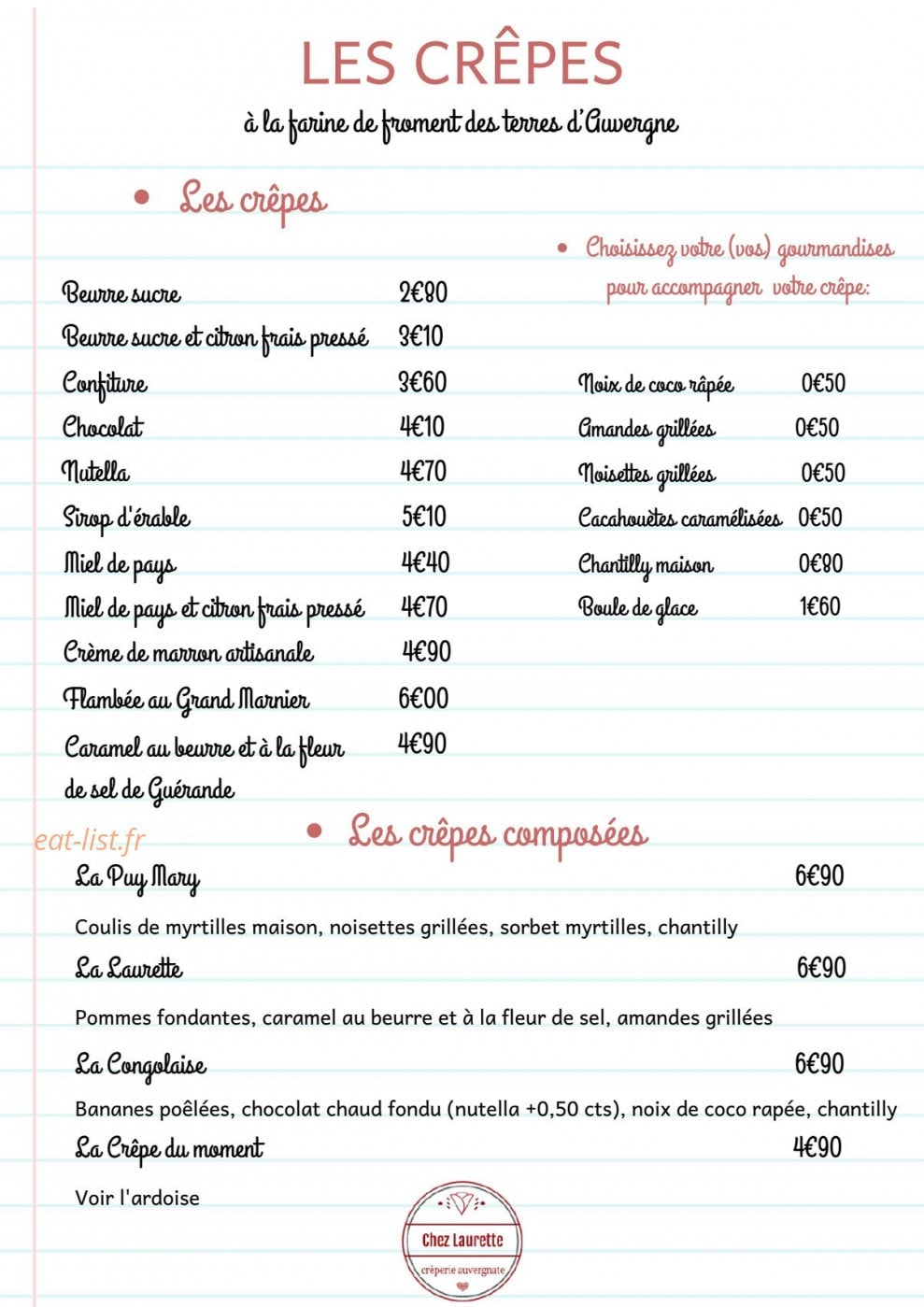 Chez Laurette — carte page 6