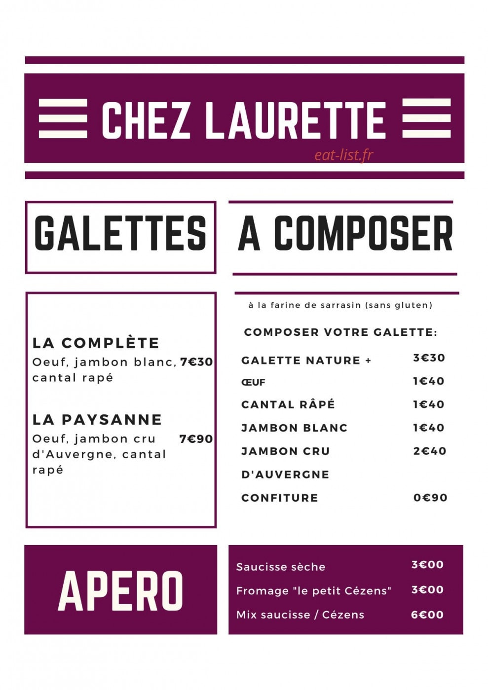 Chez Laurette — carte page 2