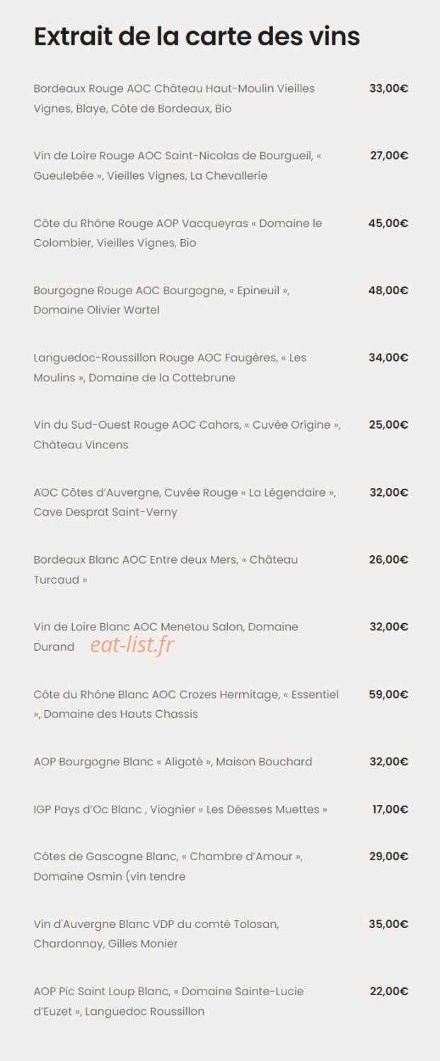 La Petite Grange — carte page 7