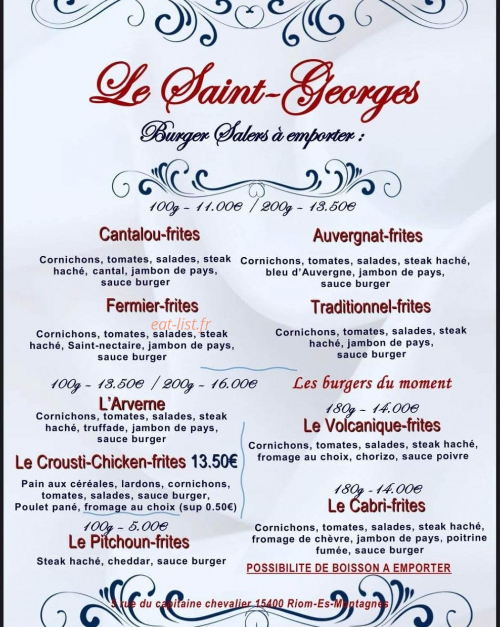 Le Saint-Georges — carte page 1