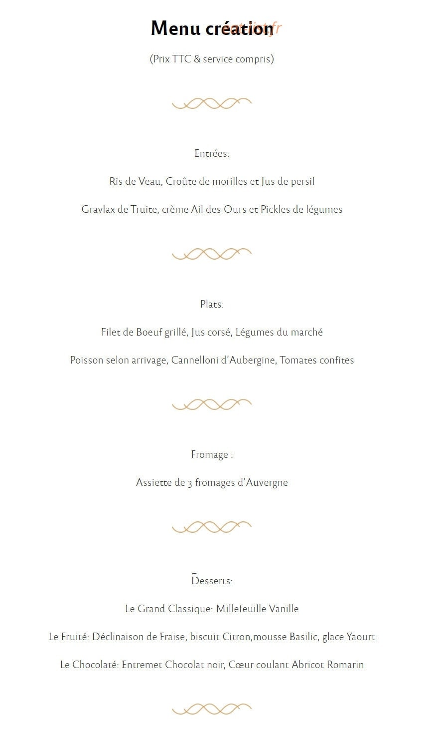 Auberge de l'Allagnonette — carte page 2