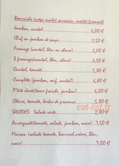La P'tite Dorée — carte page 1