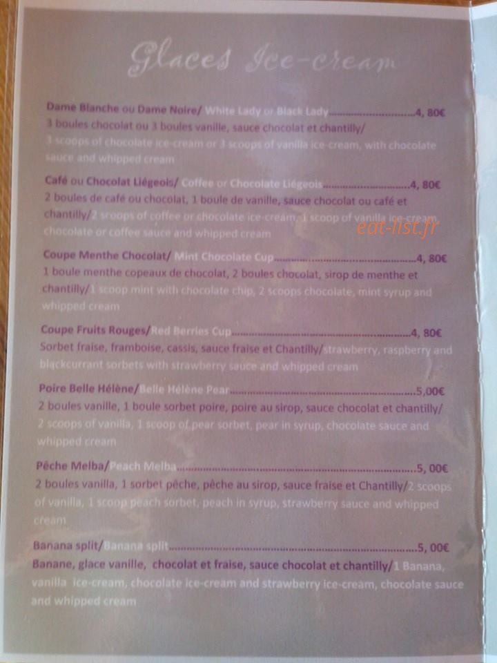Le Sporting Bar — carte page 1