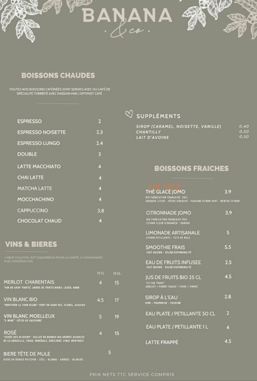 Banana & Co — carte page 2