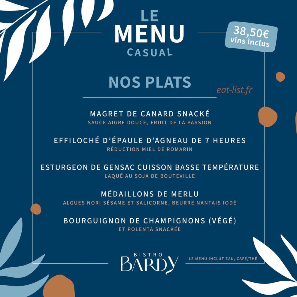 Bistro Bardy — carte page 3