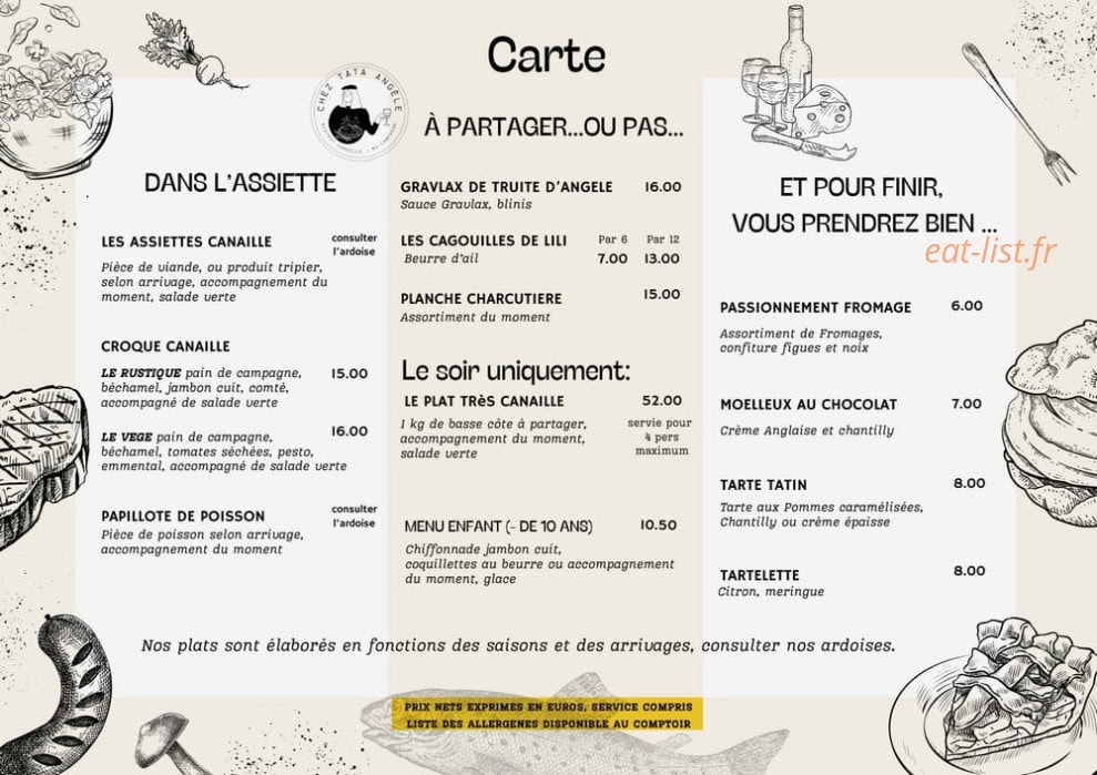 Chez Tata Angèle — carte page 2