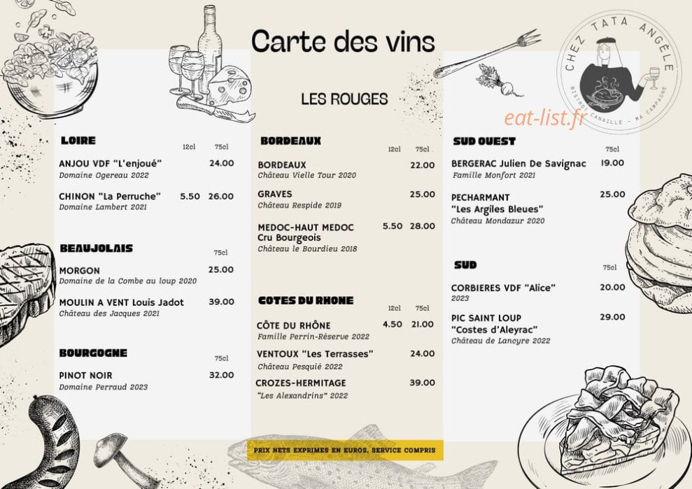 Chez Tata Angèle — carte page 4