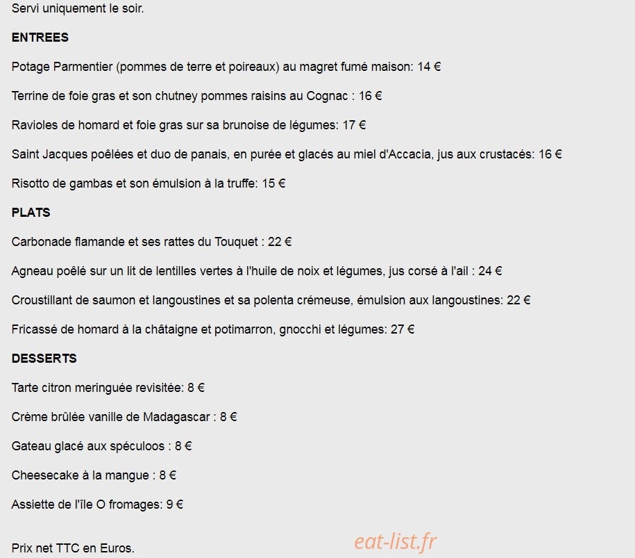 L'Agape — carte page 1