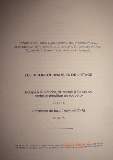 L'Étage — carte page 1