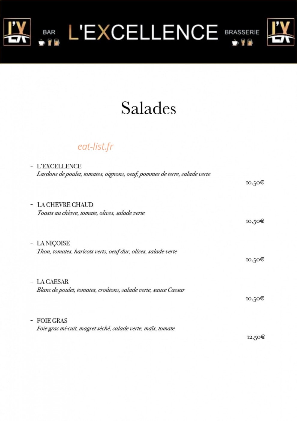 L'Excellence — carte page 1