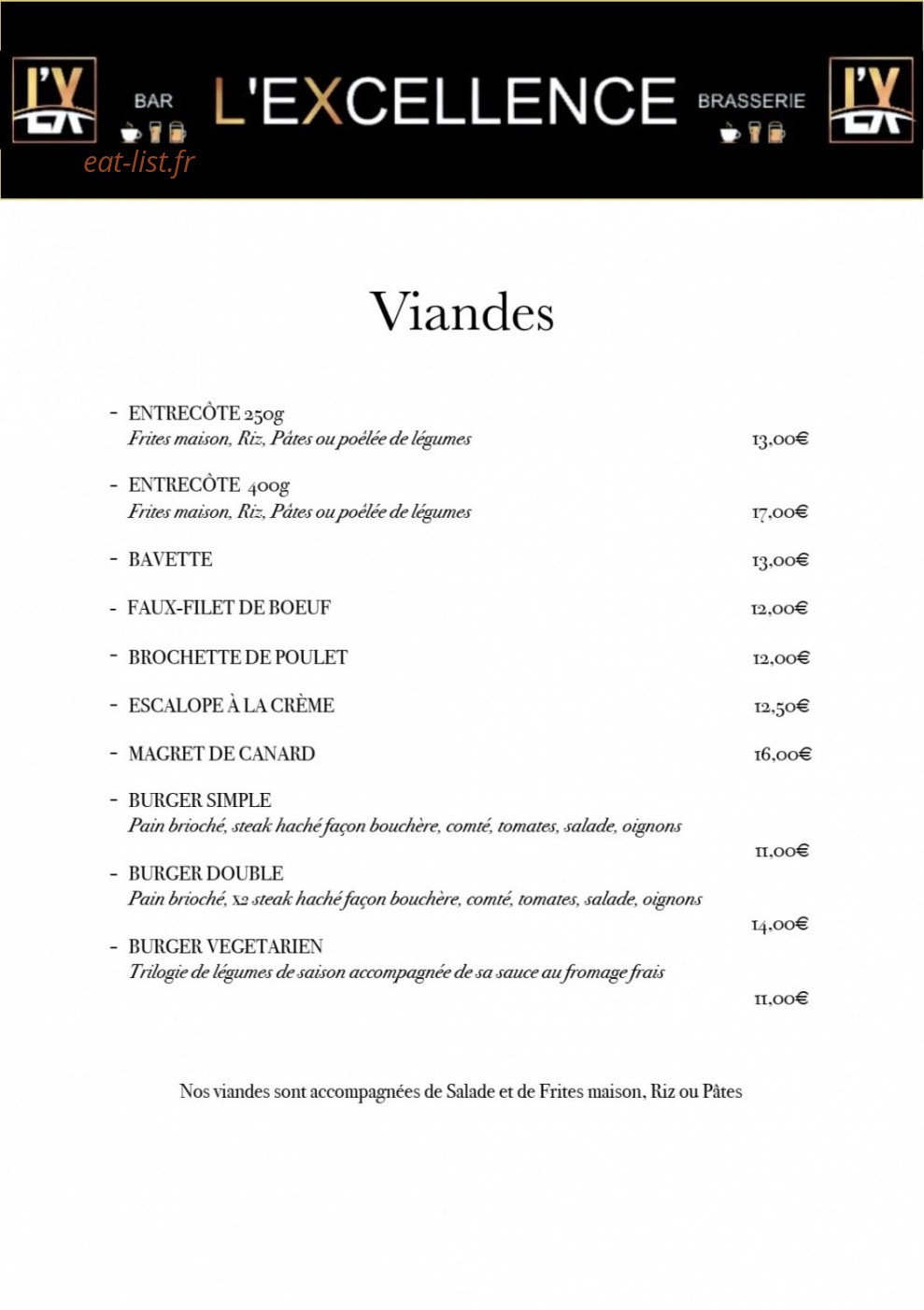 L'Excellence — carte page 2