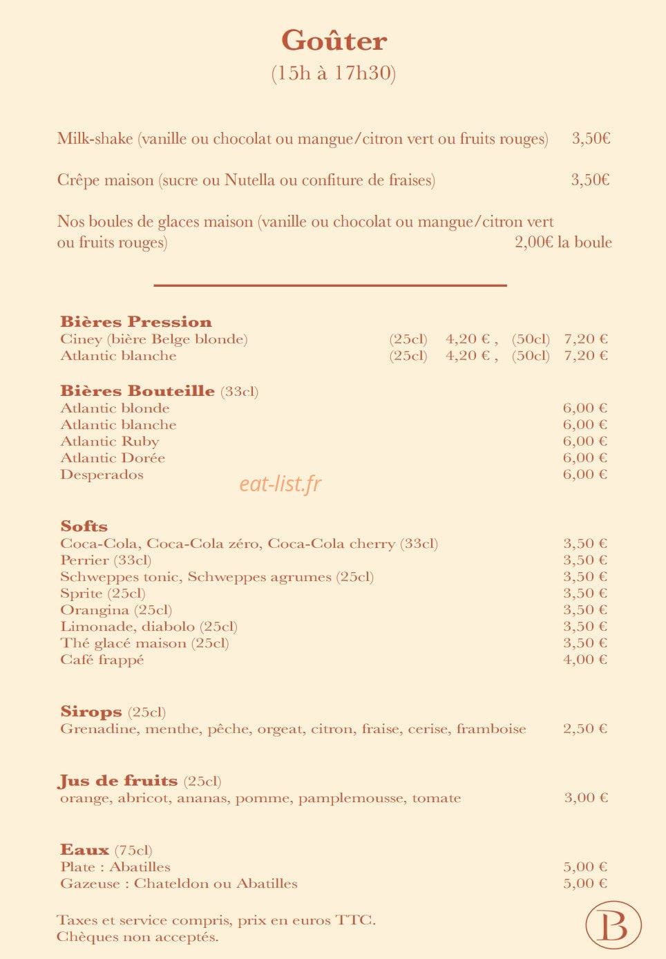 La Bistronomie — carte page 3