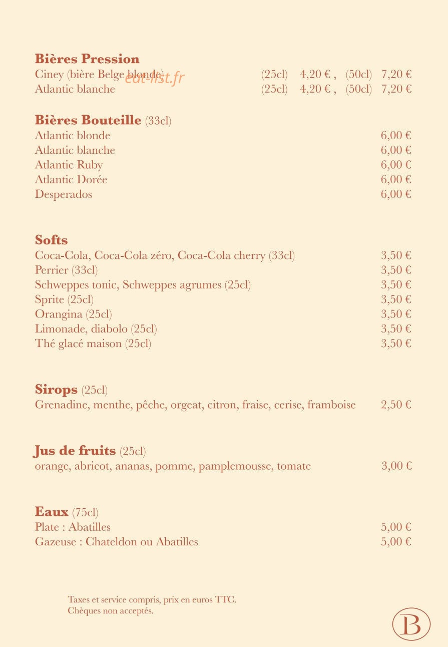 La Bistronomie — carte page 5