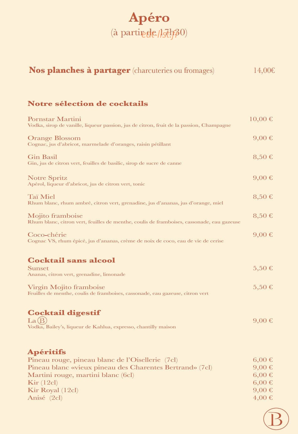 La Bistronomie — carte page 4