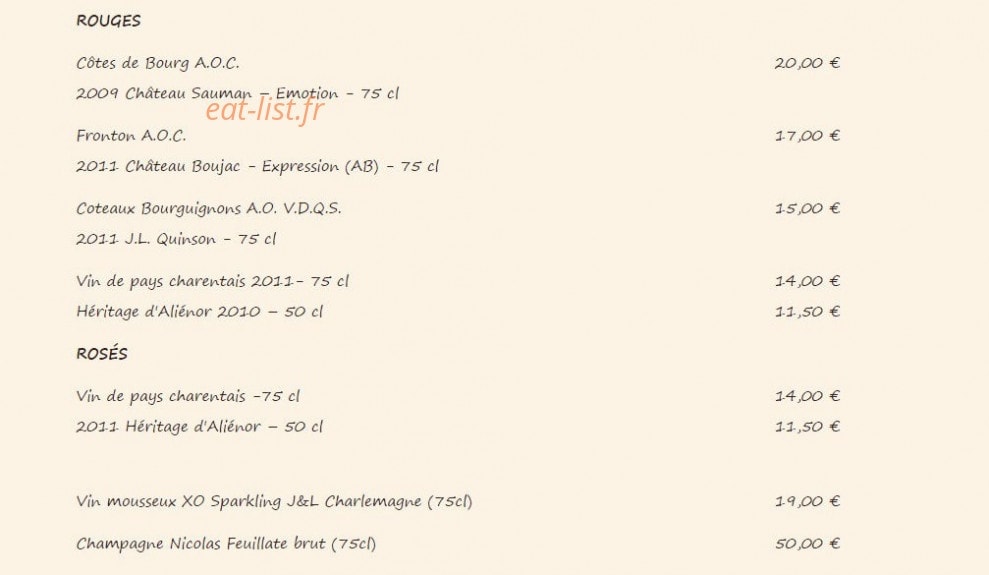La very table — carte page 3