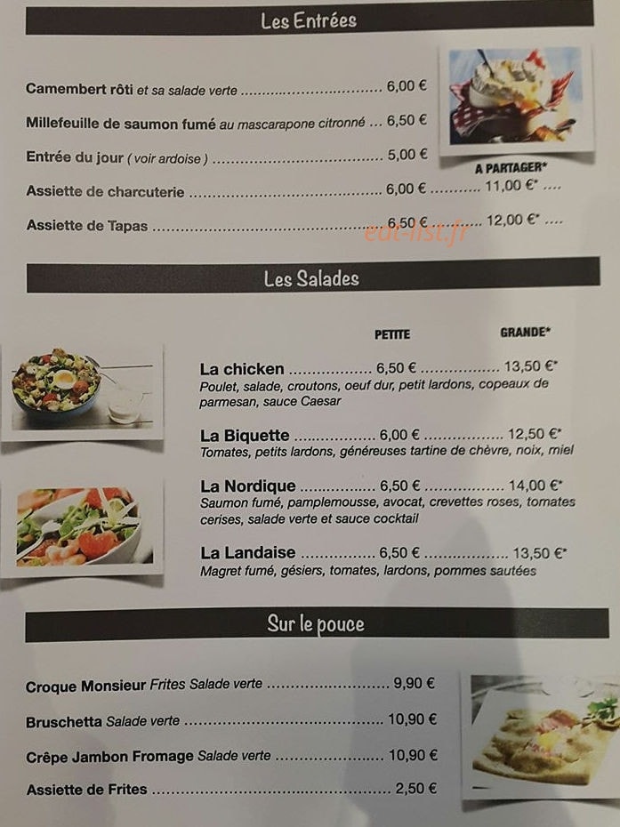 Le bistrot gourmand — carte page 2